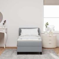 Boxspringbed met matras met matras Lichtgrijs 80 x 200 cm Stof - thumbnail