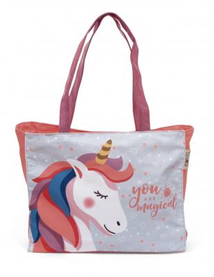 Arditex schoudertas Unicorn meisjes 12 liter canvas blauw/rood