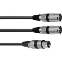 OMNITRONIC Adapter Cable XLR(F)/2xXLR(M) 0.5m bk - thumbnail