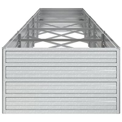 Plantenbak verhoogd 400x80x45 cm gegalvaniseerd staal zilver - thumbnail