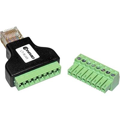 TRU COMPONENTS LT-RJ45 RJ45-stekker met schroefaansluiting 569296 Stekker, recht Aantal polen (sensoren) 8 1 stuk(s)