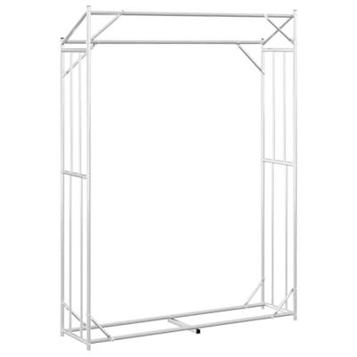 VidaXL Haardhoutrek met regenhoes 150x40x200 cm gegalvaniseerd staal