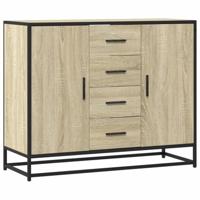 Dressoir 92x35x76 cm bewerkt hout sonoma eikenkleurig - thumbnail