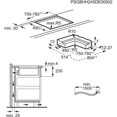 AEG Kookplaat met afzuiging - 7000 ComboHob SenseFry SaphirMatt® 80 cm PE7000S80