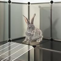 Dierenhok klein 143x107x93 polypropeen en staal zwart - thumbnail