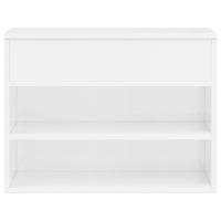 VidaXL Schoenenbank 60x30x45 cm bewerkt hout hoogglans wit - thumbnail