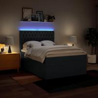 Boxspring met matras stof blauw 140x200 cm - thumbnail