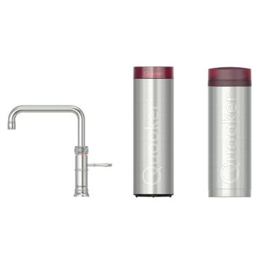 Quooker Classic Fusion Square kokendwaterkraan - draaibare uitloop - PRO3 incl. Cube reservoir - Warm / kokend / bruisend / gefilterd water - RVS 3CFSRVS-CUBE
