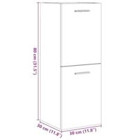 Badkamerwandkast 30x30x80 cm bewerkt hout betongrijs - thumbnail