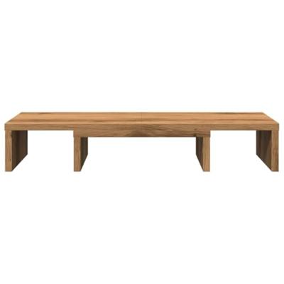 Monitorstandaard verstelbaar 60x24x10,5cm hout artisanaal eiken - thumbnail
