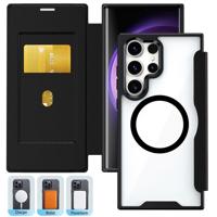 4Smarts Booklet Samsung Galaxy S26 Zwart, Transparant Inductieve lading - thumbnail