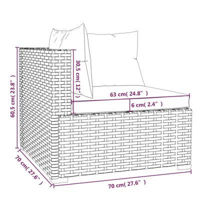 4-delige Loungeset met kussens poly rattan grijs