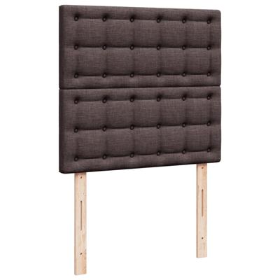 Boxspring met matras stof donkerbruin 140x200 cm