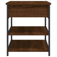 Schoenenbankje 70x42,5x50 cm bewerkt hout bruineikenkleurig - thumbnail