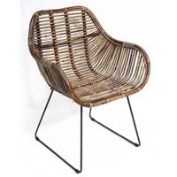 Dining Stoel Iron L Dining Nick Chair Rotan/Iron Brown 70X65Xh87 Van der Leeden - Van der leeden - thumbnail