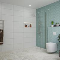 Fortifura Galeria inloopdouche - 40x200cm - helder glas - wandarm - Geborsteld RVS PVD (RVS) SW797911/SW797908 - thumbnail