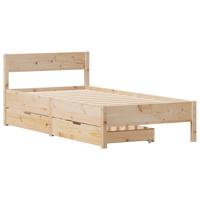 Bedframe zonder matras massief grenenhout 75x190 cm - thumbnail