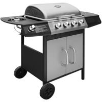 Gasbarbecue 4+1 kookzone zwart en zilver - thumbnail