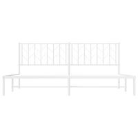 Bedframe met hoofdbord metaal wit 193x203 cm - thumbnail