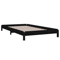 Bed stapelbaar 90x200 cm massief grenenhout zwart - thumbnail