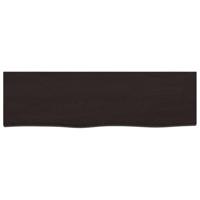 VidaXL Wastafelblad 100x30x(2-4) cm behandeld massief hout donkerbruin - thumbnail