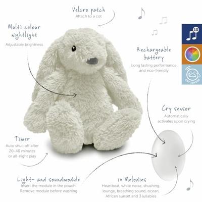 ZAZU Nachtlamp Ro het konijn wit