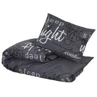 VidaXL Dekbedovertrekset 220x240 cm katoen zwart - thumbnail