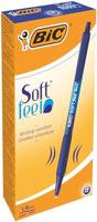 12x Bic Soft Feel balpen blauw medium - thumbnail