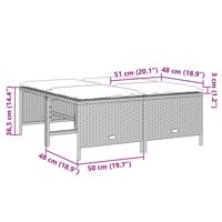 5-delige Loungeset met kussens poly rattan bruin - thumbnail