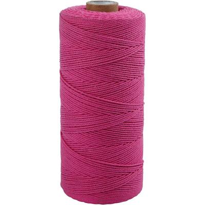 Creativ Company Macramé koord, l: 315 m, dikte 1 mm, dunne kwaliteit 12/12, roze, 220 gr/ 1 bol