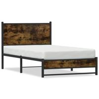 Bedframe zonder matras metaal gerookt eikenkleurig 107x203 cm - thumbnail