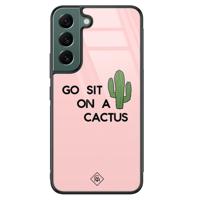 Samsung Galaxy S22 Plus glazen hardcase - Go sit on a cactus - thumbnail