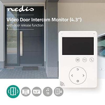 Nedis doorp15cwt deurvideomonitor 4,3" ontgrendelfunctie wit