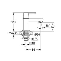 GROHE Eurocube fonteinkraan chroom 23137000 - thumbnail