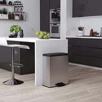 Curver Deco bin slim 254610 Afvalbak 65 l (b x h x d) 480 x 615 x 280 mm Zilver, Zwart 1 stuk(s) - thumbnail