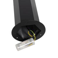 QAZQA Staande buitenlamp zwart met smoke kap zeshoek 50 cm - Denmark - thumbnail