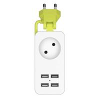 Strip 1/2 EU Plug 4 USB poort 1200W 250 v 1.5m stroomkabel wandcontactdozen Portable meerdere Socket EU Plug (1 OUTLET 4) - thumbnail