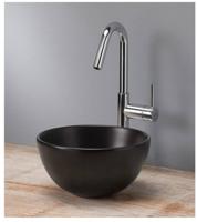 Royal plaza Legato waskom 24x24x12cm rond zonder overloop mat zwart - thumbnail