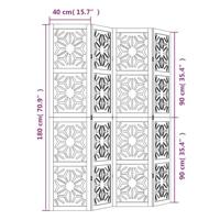 Kamerscherm met 4 panelen massief paulowniahout bruin en zwart - thumbnail