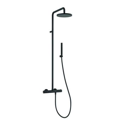 Plieger Douchesysteem Thermostatisch Napoli Met Douchekraan Hoofddouche Ø20 cm En Handdouche 1 Stand Zwart