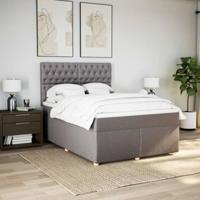 Boxspring met matras stof taupe 140x190 cm - thumbnail