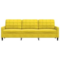 Driezitsbank 210 cm fluweel geel - thumbnail
