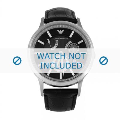 Horlogeband Armani AR4659 Leder Zwart 22mm