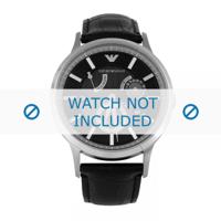 Horlogeband Armani AR4659 Leder Zwart 22mm - thumbnail