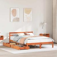 Bedframe zonder matras massief grenenhout wasbruin 150x200 cm - thumbnail