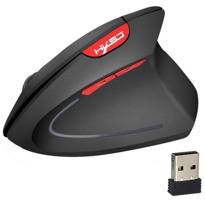 HXSJ T24 6 knoppen 2400 DPI 2.4G draadloze verticale ergonomische muis met USB-Receiver(Black)