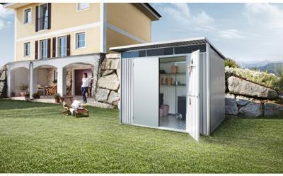 Biohort AvantGarde A7 metalen berging 260x260x218 cm met dubbele deur- Lessenaarsdak- Metaal- Biohort - thumbnail