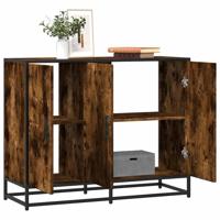 Dressoir 94x35x76 cm bewerkt hout gerookt eikenkleurig - thumbnail