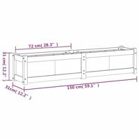 Plantenbakken 2 st cm massief grenenhout - thumbnail