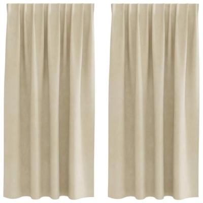 VidaXL Verduisterende gordijnen 2 pcs crème 140 x 175 cm fluweel VidaXL Verduisterende gordijnen 2 pcs crème 140 x 175 cm fluweel